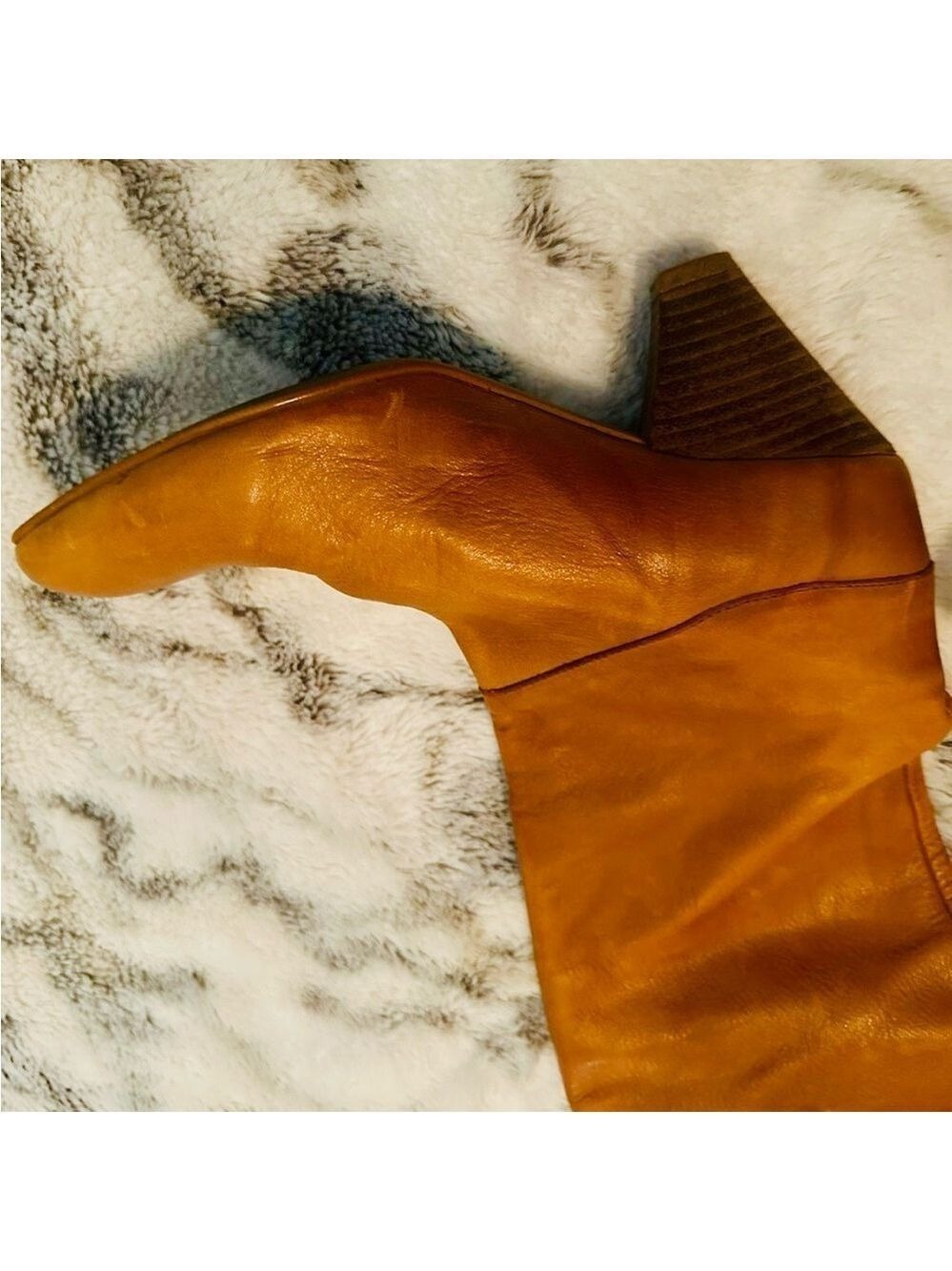 Free People Tan leather vintage over the knee boots size 37 - Picture 9 of 13